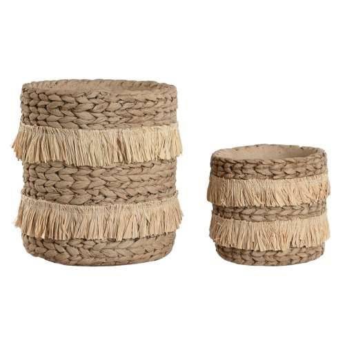 Set žardinjera Home ESPRIT Smeđa Rafie Cement Tropsko 23 x 22 x 25 cm Cijena