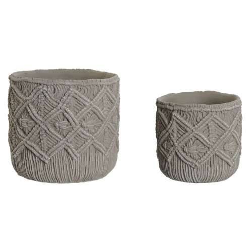 Set žardinjera Home ESPRIT Svjetlo siva Cement 20 x 20 x 18 cm Cijena