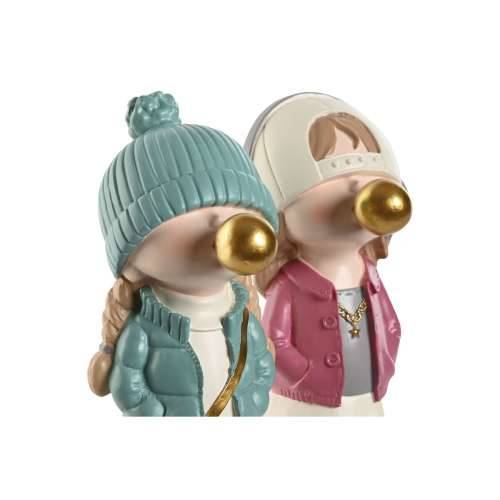 Ukrasna figura Home ESPRIT Roza Turkizno zlatan 8 x 10 x 20 cm (2 kom.) Cijena