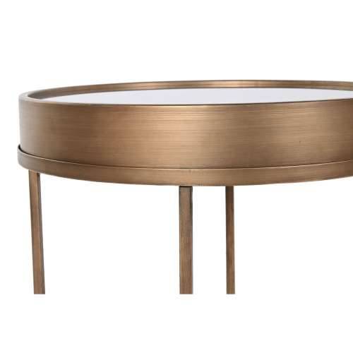 Pomoćni stolić Home ESPRIT Crna zlatan Metal Kristal 48 x 48 x 51 cm Cijena