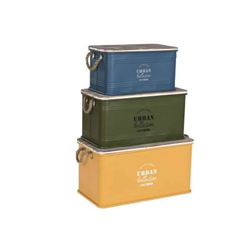 Set Škrinja Home ESPRIT Metal Jelovina 68 x 36 x 33 cm (3 kom.) Cijena