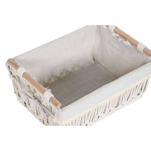Košara za prljavo rublje Home ESPRIT Bijela Prirodno Metal Shabby Chic 42 x 32 x 51 cm 5 Dijelovi Cijena