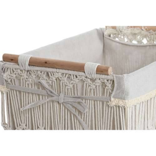 Košara za prljavo rublje Home ESPRIT Bijela Prirodno Metal Shabby Chic 42 x 32 x 51 cm 5 Dijelovi Cijena