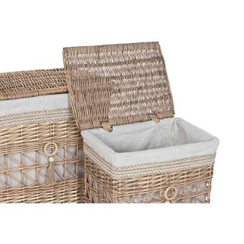 Košara za prljavo rublje Home ESPRIT Bež Prirodno ispleten od pruća Shabby Chic 47 x 35 x 55 cm 5 Dijelovi Cijena