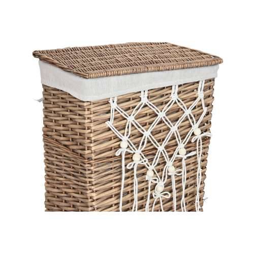 Košara za prljavo rublje Home ESPRIT Bijela Prirodno ispleten od pruća Shabby Chic 47 x 35 x 55 cm 5 Dijelovi Cijena