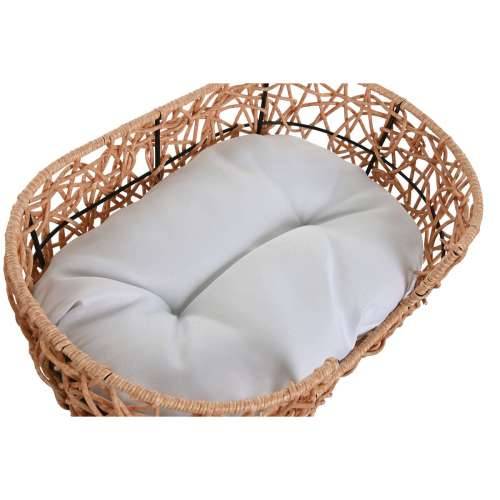Krevet za kućne ljubimce Home ESPRIT Bijela Svijetlo smeđi Metal sintetički ratan 50 x 35 x 14 cm (2 Dijelovi) Cijena