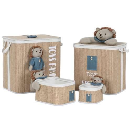 Košara za prljavo rublje Home ESPRIT Zelena Prirodno Children’s 44 x 44 x 45 cm 4 Dijelovi Cijena