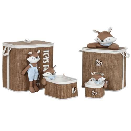 Košara za prljavo rublje Home ESPRIT Plava Smeđa Prirodno Children’s 44 x 44 x 45 cm 4 Dijelovi Cijena