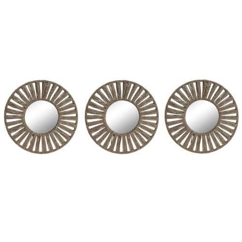 Set Ogledala Home ESPRIT Prirodno Tropsko 20 x 1 x 20 cm (3 Dijelovi) Cijena
