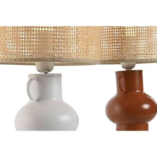 Stolna svjetiljka Home ESPRIT Bijela Prirodno Terakota Metal Bambus 50 W 220 V 22 x 22 x 33 cm (2 kom.) Cijena