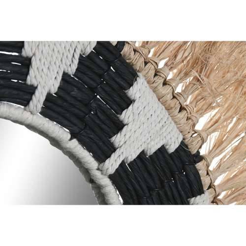 Zidno ogledalo Home ESPRIT Bijela Crna Prirodno Tropsko 50 x 3 x 50 cm Cijena