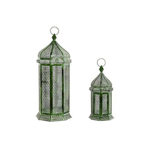 Lampioni Home ESPRIT Zelena Metal Orijentalno 23 x 23 x 57 cm (2 Dijelovi) Cijena