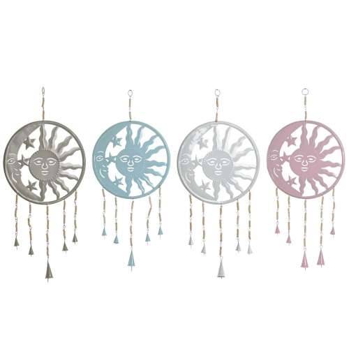 Decorațiune Suspendată Home ESPRIT Plava Bijela Siva Roza Željezo Jesec Sunce 33 x 1 x 77 cm (4 kom.) Cijena