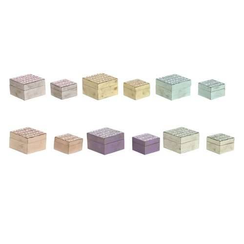 Kutija za nakit Home ESPRIT Pisana Drvo Manga 10 x 10 x 6 cm (2 Dijelovi) (6 kom.) Cijena