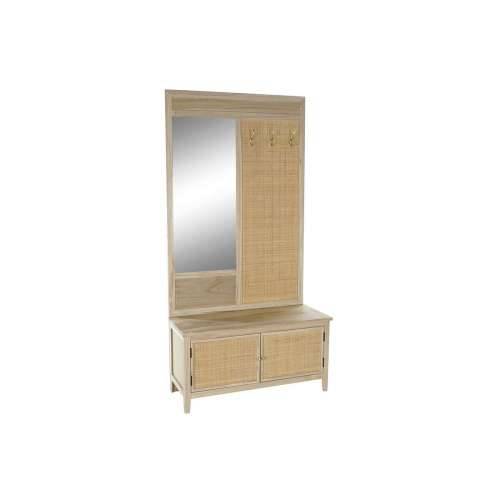 Vješalica s ogledalom Home ESPRIT Prirodno Ratan Paulovnija Ogledalo 92 x 40 x 181 cm Cijena
