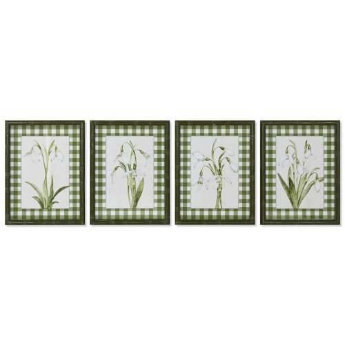 Slika Home ESPRIT Zelena Bež Shabby Chic Botaničke biljke 30 x 2,5 x 40 cm (4 kom.) Cijena
