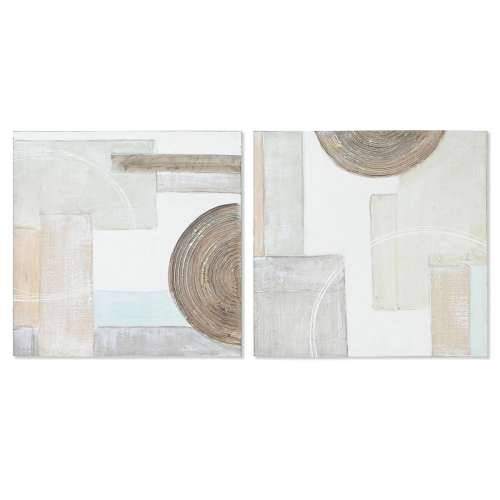 Slika Home ESPRIT Bež Siva Platno Drvo MDF Apstraktno moderan 50 x 2,5 x 50 cm (2 kom.) Cijena