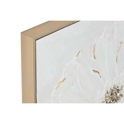 Slika Home ESPRIT Bijela zlatan polistiren Platno Cvijet Shabby Chic 62 x 4,5 x 62 cm (2 kom.) Cijena