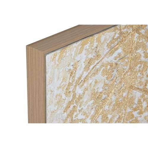 Slika Home ESPRIT Bijela zlatan Platno Drvo MDF moderan Biljni list 82 x 4,5 x 82 cm (2 kom.) Cijena