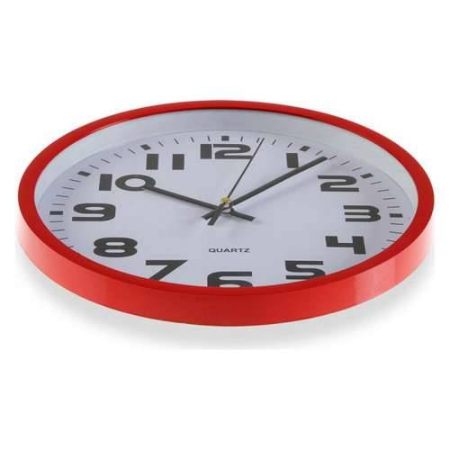 Zidni sat Versa Crvena Plastika 3,8 x 25 x 25 cm Cijena