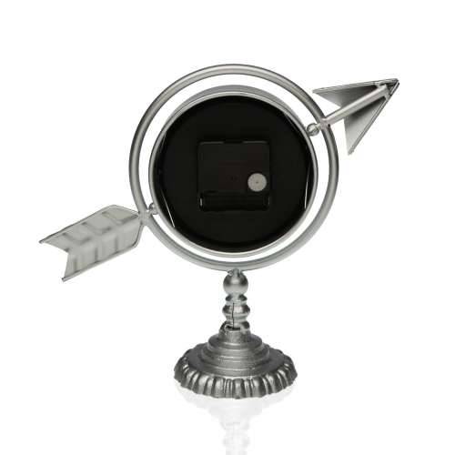 Galda pulkstenis Versa Srebrna Puna strelica Metal (23 x 16 x 8 cm) Cijena