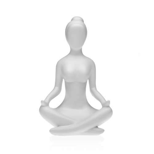 Ukrasna figura Versa Bijela Yoga 12 x 20 x 10 cm Smola Cijena