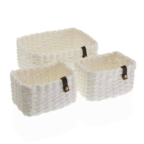 Set košara Versa 19 x 12 x 26 cm Bijela Cijena