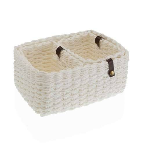 Set košara Versa 19 x 12 x 26 cm Bijela Cijena