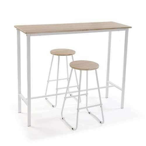 Komplet stola i 2 stolice Versa Bijela PVC Metal Drvo MDF 40 x 120 x 100 cm Cijena