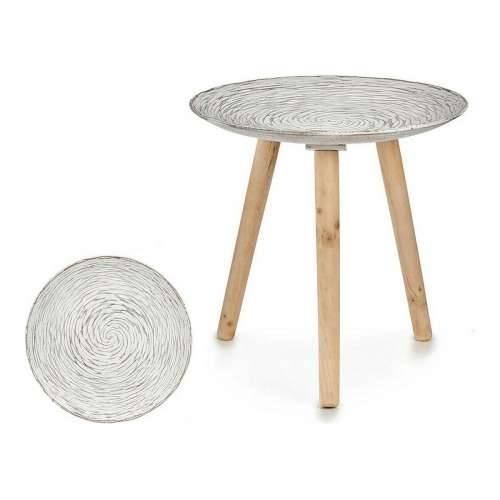 Pomoćni stolić Spirale 40 x 39 x 40 cm Drvo Smeđa Bijela Cijena
