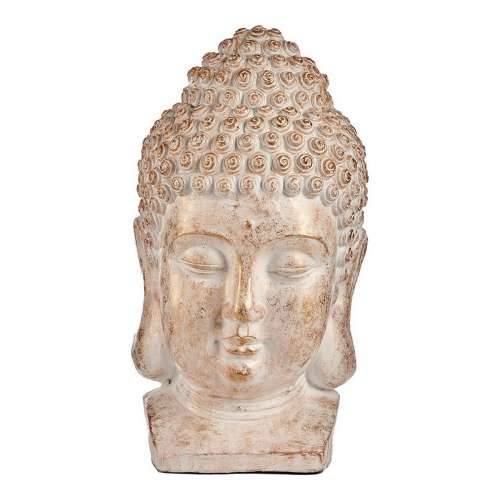 Ukrasna figura za vrt Ibergarden CC20488 Bijela zlatan Polirezin 35 x 65,5 x 38 cm glava Buda Cijena