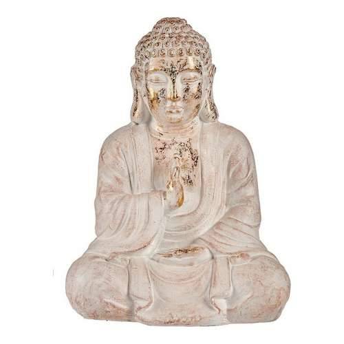 Ukrasna figura za vrt Ibergarden CC20412 Bijela zlatan Polirezin 23,5 x 49 x 36 cm Buda Cijena