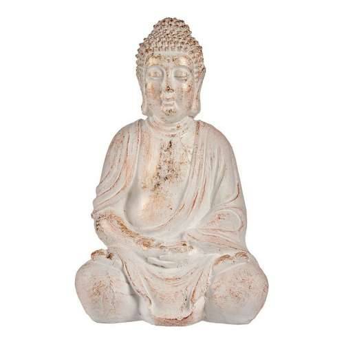 Ukrasna figura za vrt Ibergarden CC20448 Bijela zlatan Polirezin 24,5 x 50 x 31,8 cm Buda Cijena