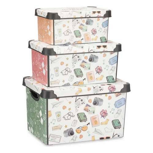 Set Složivih Kutija za Pospremanje Kipit Memories Plastika 29 x 23,5 x 39 cm Cijena