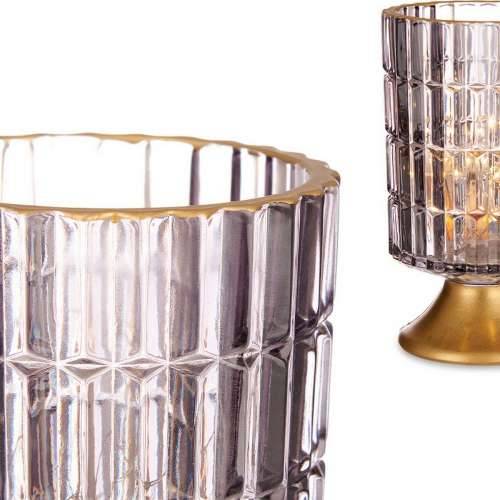 LED lampáš Metal Siva zlatan Staklo (10,7 x 18 x 10,7 cm) Cijena