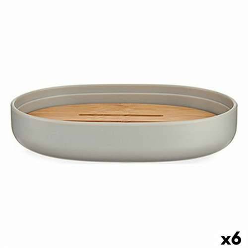 Porte-savon Berilo BP16-104G Smeđa Siva Bambus polipropilen 9,5 x 2,5 x 13 cm (6 kom.) Cijena