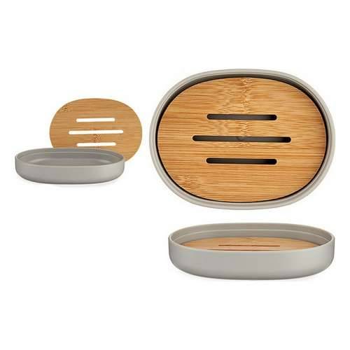 Porte-savon Berilo BP16-104G Smeđa Siva Bambus polipropilen 9,5 x 2,5 x 13 cm (6 kom.) Cijena