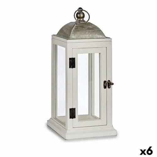 Laternas stends Srebrna Metal Drvo Bijela (18 x 43 x 18 cm) (6 kom.) Cijena