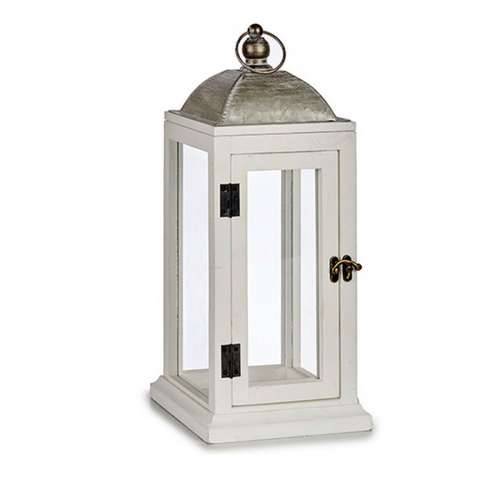 Laternas stends Srebrna Metal Drvo Bijela (18 x 43 x 18 cm) (6 kom.) Cijena