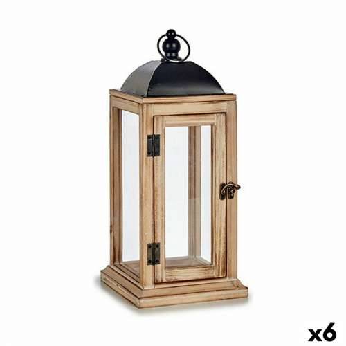 Laternas stends Prirodno Crna Metal Drvo (18 x 43 x 18 cm) (6 kom.) Cijena