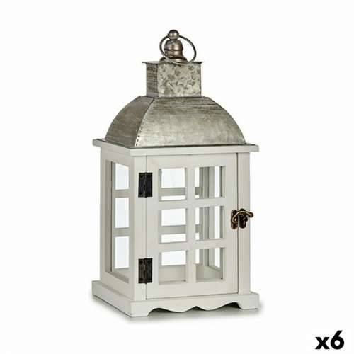 Laternas stends Srebrna Metal Drvo Bijela (14 x 39,3 x 20 cm) (6 kom.) Cijena