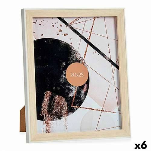Okvir za sliku Drvo Smeđa Bijela Plastika Staklo (22,6 x 2 x 27,6 cm) (6 kom.) Cijena