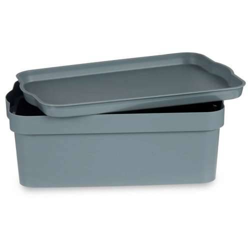 Kutija za Pospremanje s Poklopcem Kipit TP593-2 Siva Plastika 6 L 21,5 x 11 x 32 cm (12 kom.) Cijena