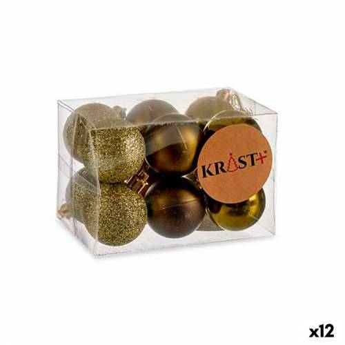 Set božićnih kuglica 4 x 5 x 4 cm Zelena Plastika (12 kom.) Cijena