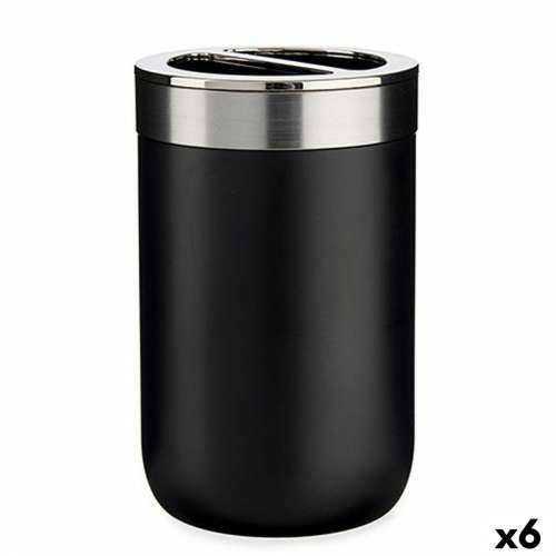 Držač četkica za zube Berilo BP15-002-1 Crna Srebrna Plastika 7,7 x 11,2 x 7,7 cm (6 kom.) Cijena