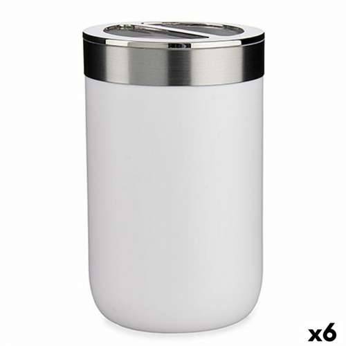 Držač četkica za zube Berilo BP15-002-2 Bijela Srebrna Plastika 7,7 x 11,2 x 7,7 cm (6 kom.) Cijena