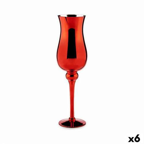 Svijećnjak Kristal Crvena 13,5 x 4,5 x 13,5 cm (6 kom.) Cijena