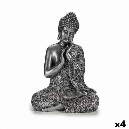 Ukrasna figura Buda Sjedeći Srebrna 22 x 33 x 18 cm (4 kom.) Cijena