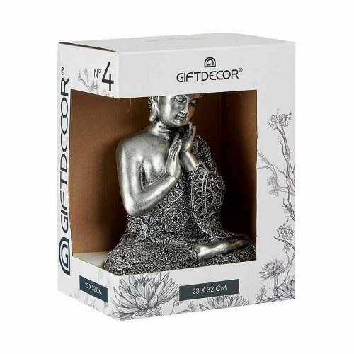 Ukrasna figura Buda Sjedeći Srebrna 22 x 33 x 18 cm (4 kom.) Cijena