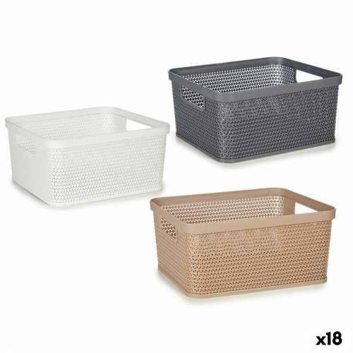 Višenamjenska Košara Kipit 4710 Bijela Bež Siva Plastika 2,5 L 24,5 x 10,4 x 18,5 cm (18 kom.) Cijena